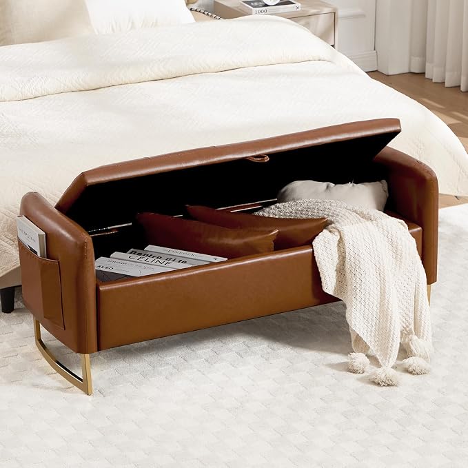 48" End of Bed Bench, Modern Storage Benches - Image 7
