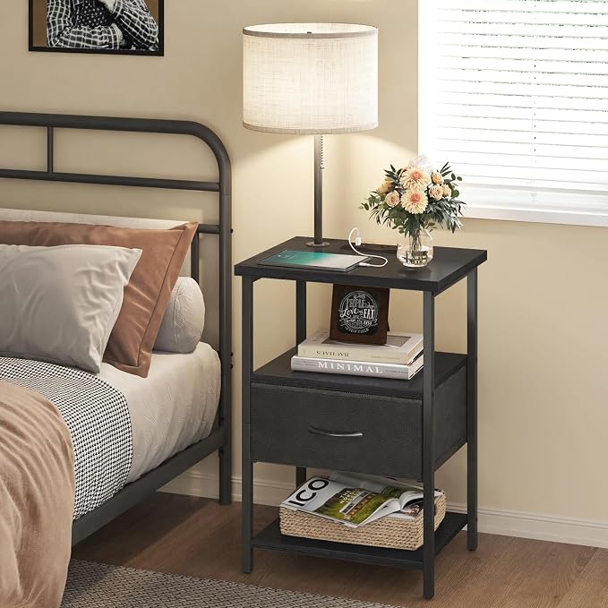 Fixwal Nightstand with LED Lights Bedside Table with 3 Color Temperatures Bulb - Image 7