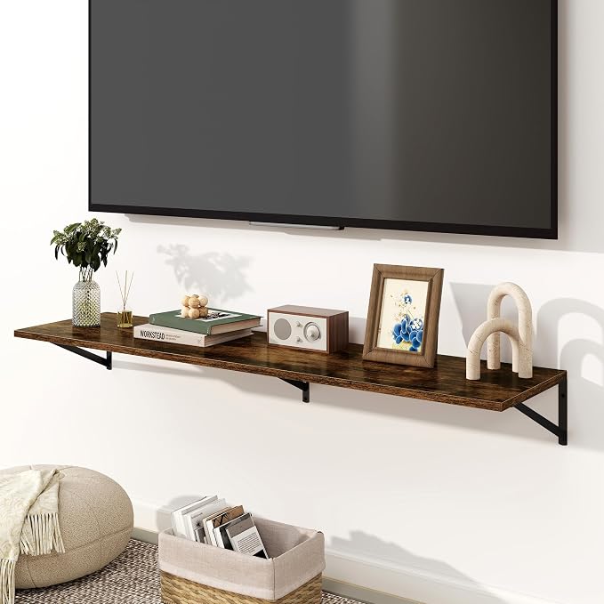 Fun Memories Floating Shelves for Wall, 12 Inch Deep Floating Shelves Set of 2 - Image 2