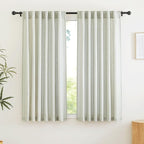 RYB HOME Farmhouse Boho Linen Sheer Curtains 90 inches Long by RYBHOME