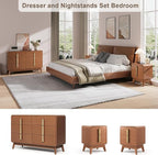 JOINICE Night Stand Set 2, Mid Century Modern Bedside Table - Image 5