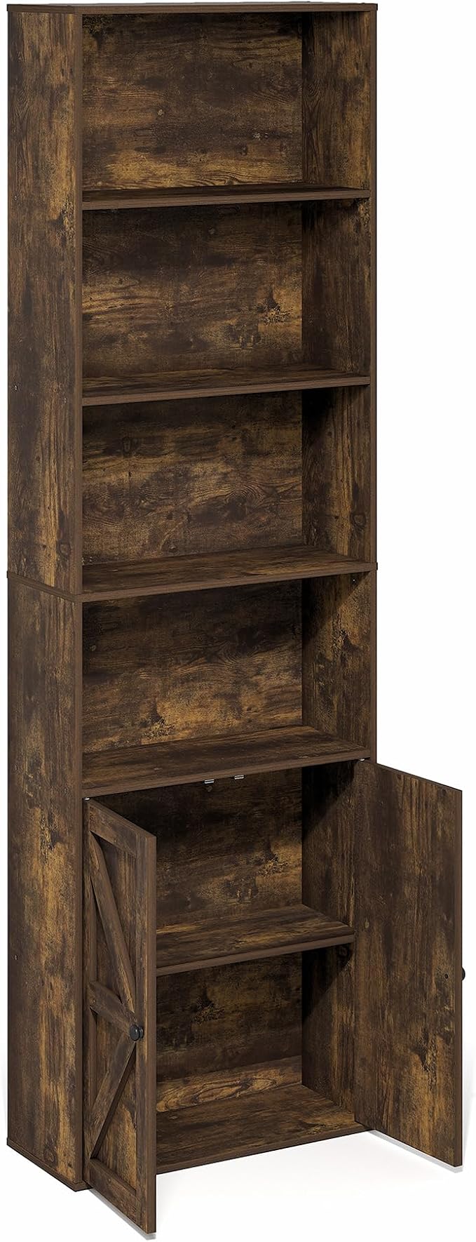 Furinno Jensen Book Shelf, 6-Tier Farmhouse Bookshelf, Display Bookcase - Image 7