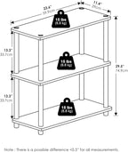 Furinno Turn-N-Tube Storage Shelves, 3-Tier Book Shelf, Corner Shelf, Toolless - Image 3