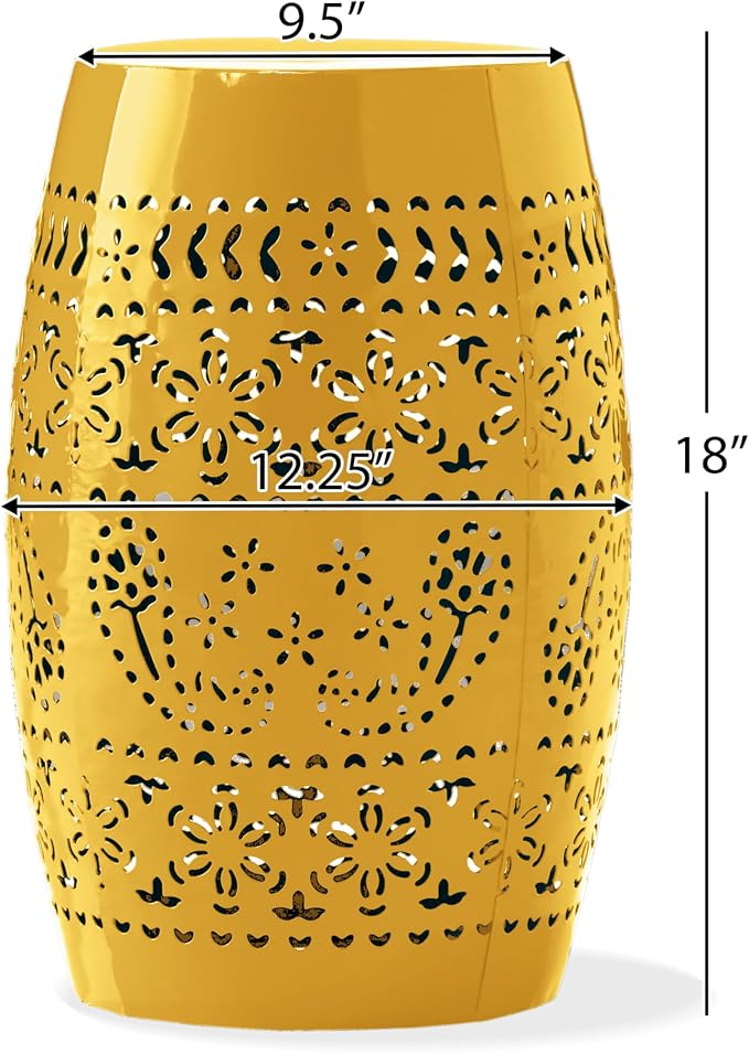 Christopher Knight Home Zoey Small Outdoor Side Table, Lace Cut Iron End Table - Image 2