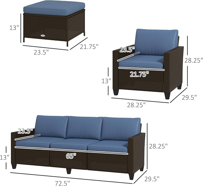 Outsunny 5 Piece Patio Furniture Set - Image 7