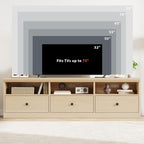 IDEALHOUSE 70in TV Stand for TVs up to 80", Mid Century Modern Entertainment - Image 5