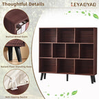 LEYAOYAO 10 Cube Bookshelf, 3 Tier Modern Wide Bookcase - Image 3