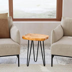 Greenage Cedar Roots Live Edge Side Table 12" x 13.5" x 17.4" Height Natural - Image 10
