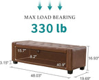 Huatean Home 48" Ottoman with Storage, Storage Ottoman Bench with Safety Hinge - Image 2