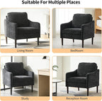 Mid Century Modern Accent Chair, Chenille Fabric Armchair - Image 9