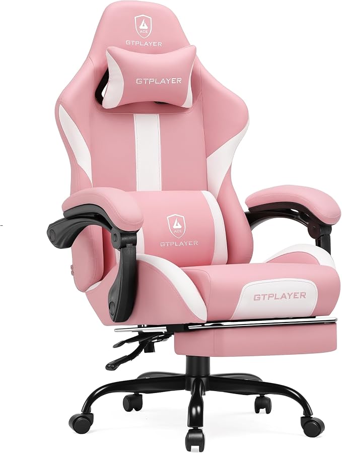GTPLAYER Gaming Chair with Pocket Spring Cushion, Leather Office Chair with by GTPLAYER