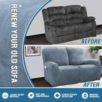 H.VERSAILTEX Velvet Stretch Recliner Couch Covers 6-Pieces Recliner Loveseat - Image 5