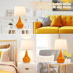 GyroVu 18" Table Lamp Set of 2, Ceramic Lamp Classic Beside Lamps Nightstand - Image 3