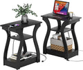 FROMJBEST Black End Table Set of 2 by FROMJBEST