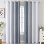 Grey and Greyish White Ombre Blackout Curtains - Image 2