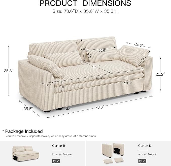 Belffin Large Modular Sectional Sofa - Image 2