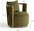 First of a Kind Swivel Chair in Green Plywood - Image 2