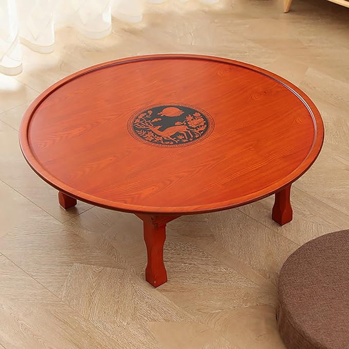 Folding Round Table, Korean Printing Dining Table/Coffee Table/Study Table/Low - Image 7