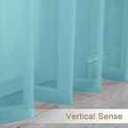 Chyhomenyc Aqua Sheer Curtains 84 Inches Long - Image 6