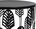 Homebeez Nesting End Tables Set of 2, Round Black Side Table - Image 5