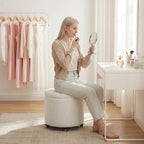 Furniliving Modern Round Storage Ottoman - Image 4