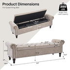 SOFTHION Storage Bench for Bedroom, Upholstered Chenille Storage Ottoman - Image 2