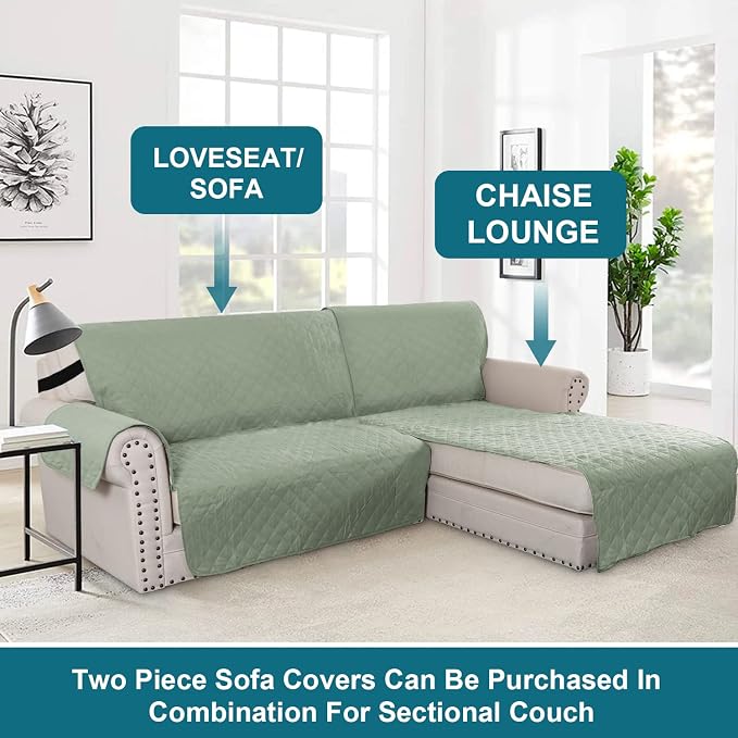 Turquoize 100% Waterproof Chaise Sofa Cover, 70 inch - Image 5