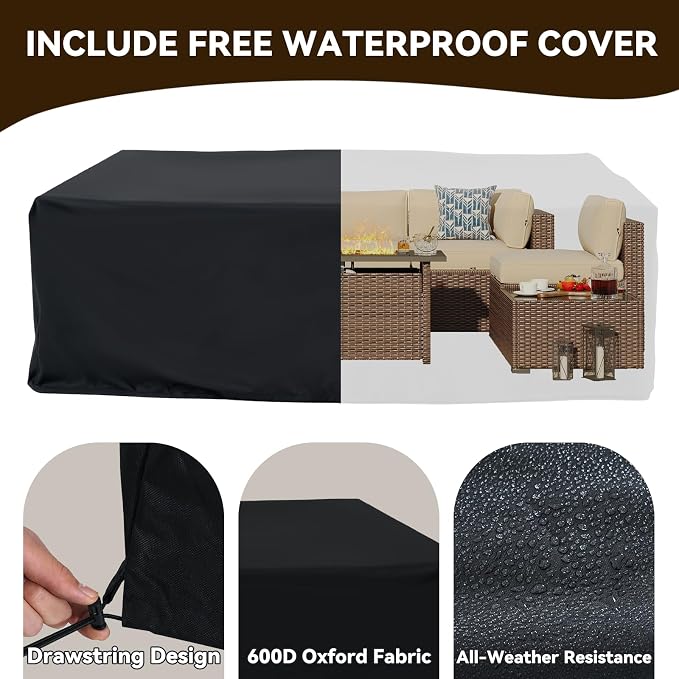 Aoxun Patio Furniture Sets, 15-Piece Outdoor Patio Furniture - Image 7