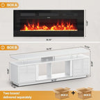 70" Fireplace TV Stand with Double LED Lights - Image 7