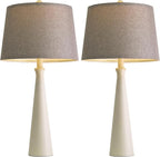 Oneach 25.75" White Table Lamp Set of 2, Modern Vintage Bedside Table Lamps - Image 9