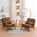 VINGLI Cozy Living Room Chairs, Microfiber Rustic Accent Chairs Set of 2 by VINGLI