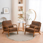 VINGLI Cozy Living Room Chairs, Microfiber Rustic Accent Chairs Set of 2 by VINGLI
