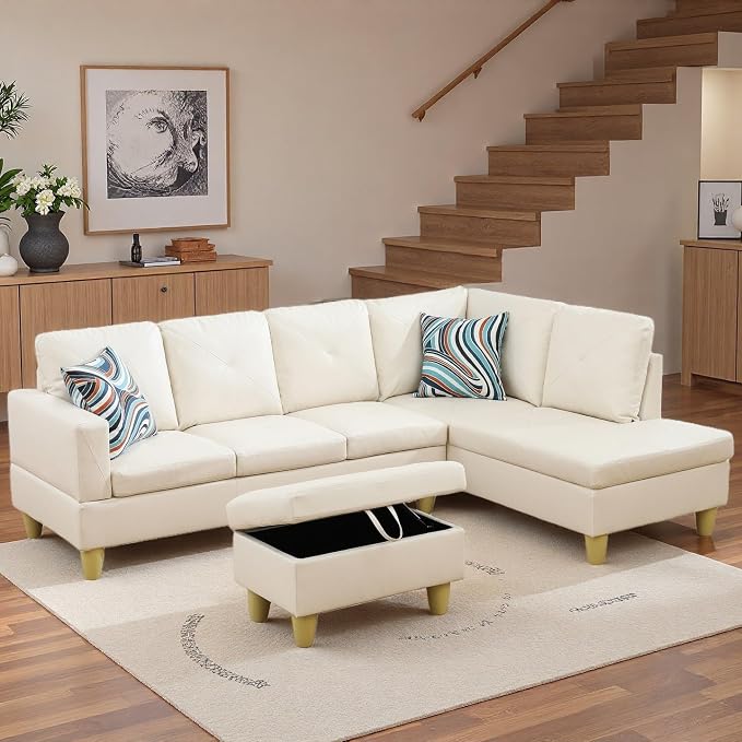 97.5" L Shaped Couch Set, Modular Sectional Couches - Image 7