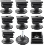8Pcs Adjustable Leveling Feet 38 x 38mm Square Insert Kit Furniture Glide by Unknown