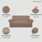 Easy-Going Stretch Loveseat Couch Covers Washable Camel | 1-Piece Loveseat - Image 3