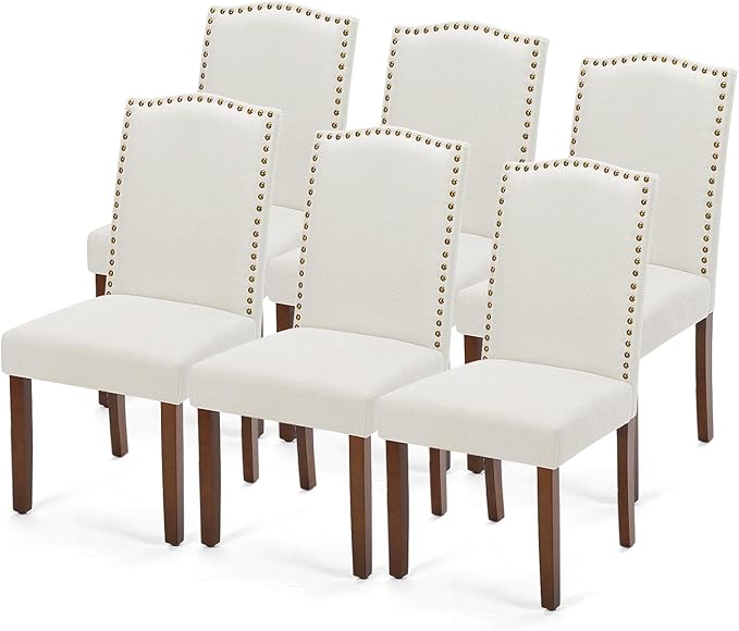 DUMOS Dining Chairs Set of 6, Modern PU Kitchen Table Chairs by DumosLifestyle