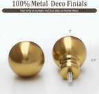 Modern Gold Curtain Rods for Windows 28 to 48 Inch 1" Diameter Adjustable Heavy - Image 5