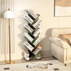 SHEEPAM 10 Tier Tree Book Shelf, Floor Standing Wood Bookshelf - Image 5
