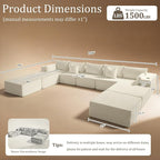 168" Cloud Sectional Couch, Comfort U Shaped Sofa - Image 2