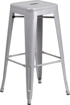 Flash Furniture Commercial Grade 30" High Backless Silver Metal Indoor-Outdoor by FlashFurniture