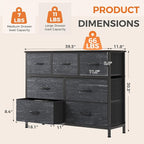 Sweetcrispy 7 Drawer Dresser, Fabric Storage Tower Organizer - Image 3