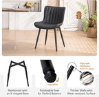 YOUNUOKE Black Dining Chairs Set of 2, Faux Leather Upholstered Kitchen & - Image 7