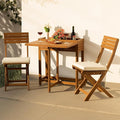 IDZO Natural 3-Piece Bistro Set: Foldable 400lbs Chairs, 220lbs Shelf Table by Idzo