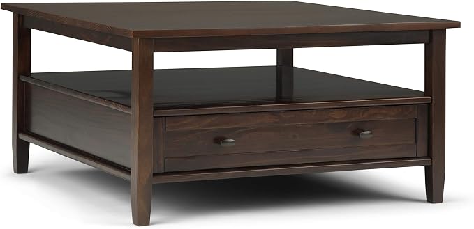 SIMPLIHOME Warm Shaker Solid Wood Transitional-Style 36-inch Wide Coffee Table - Image 5