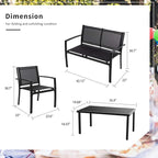Shintenchi 4 Pieces Patio Furniture Set All Weather Textile Fabric Outdoor - Image 5