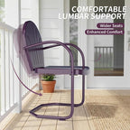 Patio Bistro Set Retro Metal Outdoor Seating Conversation 3 Pieces, 2 C-Spring - Image 5