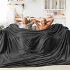 BEDELITE Fleece Blanket Soft Oversized Bed Blanket Charcoal Grey 120"x120" | by BEDELITE