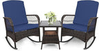 LEVELEVE 3 pcs Rocking Bistro Set Conversation Chairs by Enjoyyourlife