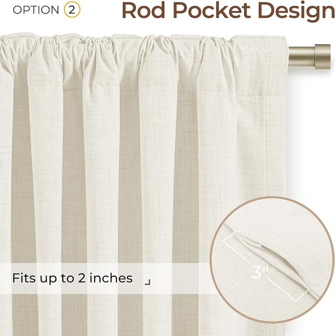 INOVADAY 100% Blackout Linen Curtains - Image 4