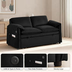 63" Velvet 3 in 1 Convertible Sleeper Sofa Bed, Pull Out Couch Bed Loveseat - Image 4